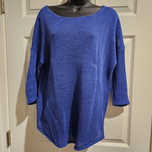 Women's Blue Crew Neck Sweater